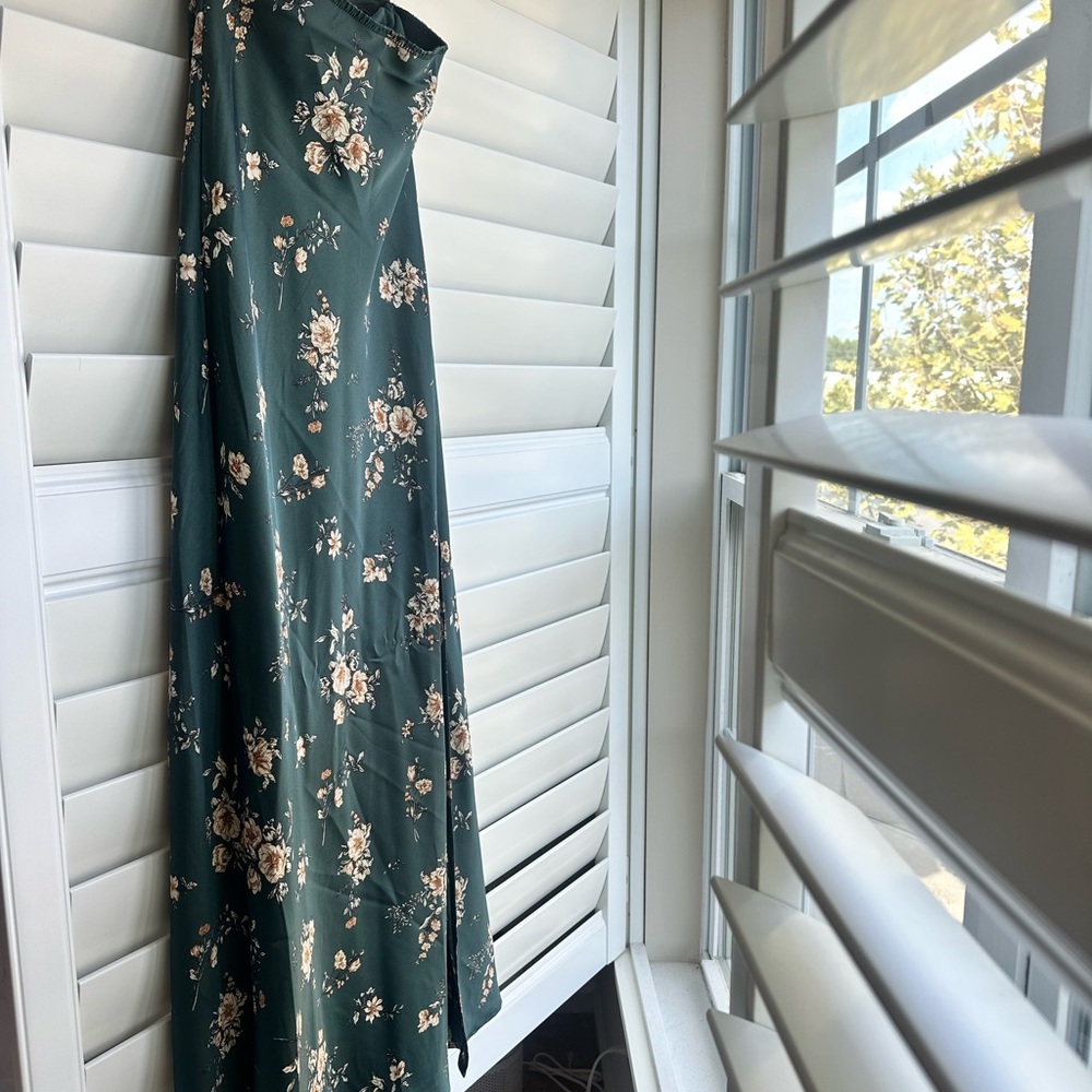 Altar'd State Floral Teal Maxi Skirt